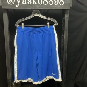 Nike Men's Royal Blue and White Athletic Shorts